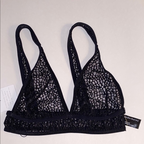 S Underbares New Comfort Black Bra Elastic all around Stretch Lace USA Bralette - Picture 5 of 12
